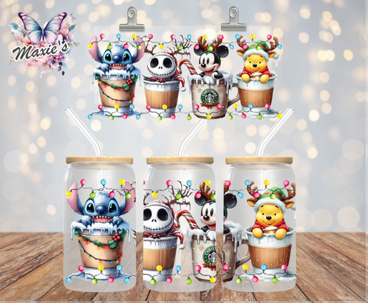 Christmas Coffee Collection Graphic Design 16oz. UVDTF Cup Wrap