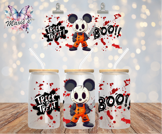 Trick Or Treat Horror Mickey Graphic Design 16oz. UVDTF Cup Wrap