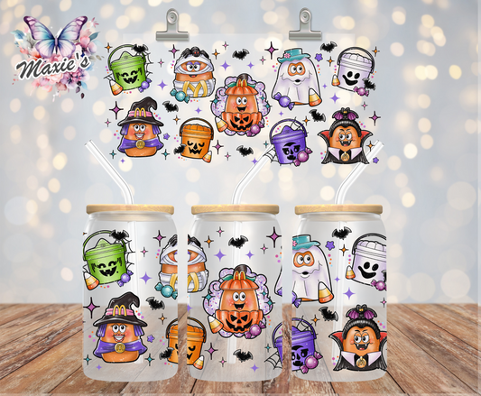 Spooky Bucket Characters Graphic Design 16oz. UVDTF Cup Wrap