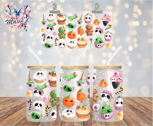 Spooky Candy Cupcakes Graphic Design 16oz. UVDTF Cup Wrap