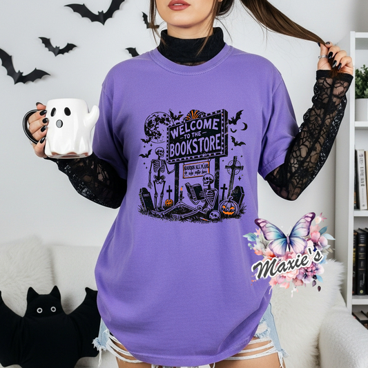 Spooky Bookstore Graphic Design DTF Transfer Print