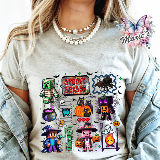 Spooky Season Minecraft Graphic Design DTF Transfer Print