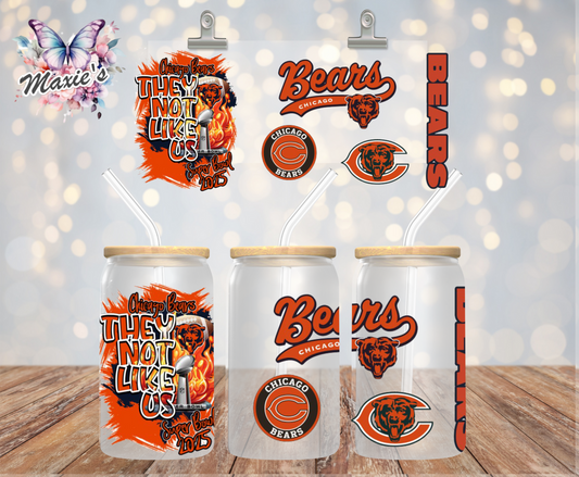 Chicago Bears/NFC North Graphic Design 16oz. UVDTF Cup Wrap