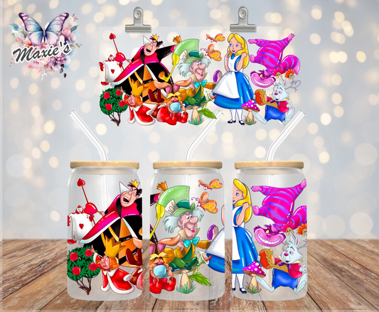 Alice In Wonderland Graphic Design 16oz. UVDTF Cup Wrap
