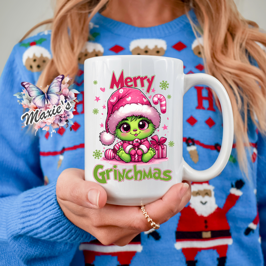 Merry Baby Grinchmas Graphic Design UVDTF Decal