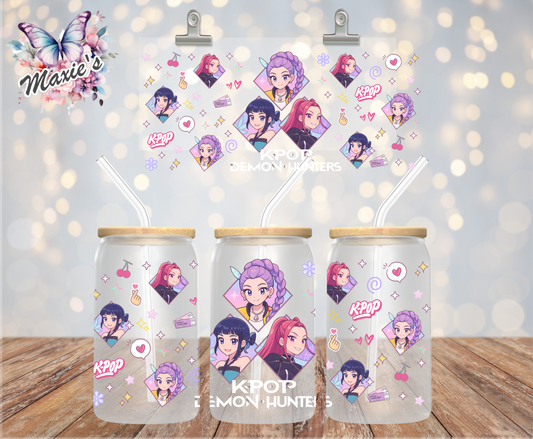 Huntrix Demon Hunters Animation Graphic Design 16oz. UVDTF Cup Wrap