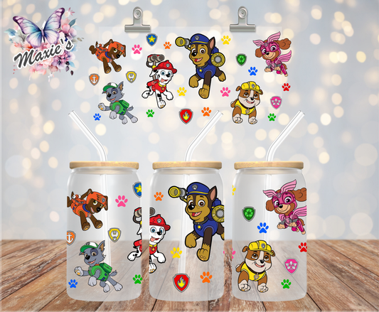 Paw Patrol Animation Graphic Design 16oz. UVDTF Cup Wrap