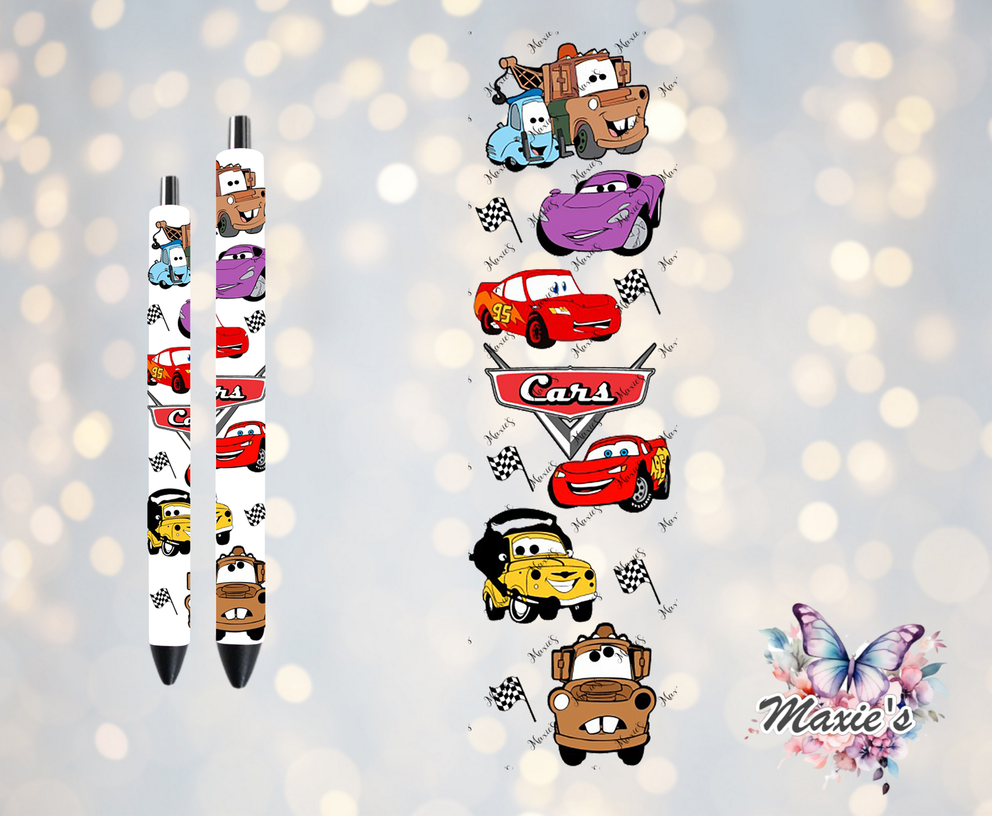 Car Animation Graphic Design UVDTF Pen Wrap/Bookmark Decal