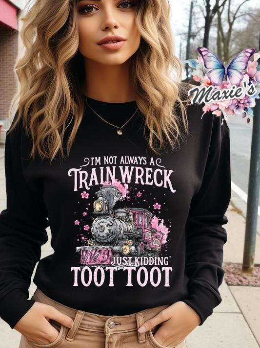 Train Wreck Funny Quote Graphic Design DTF Transfer Print