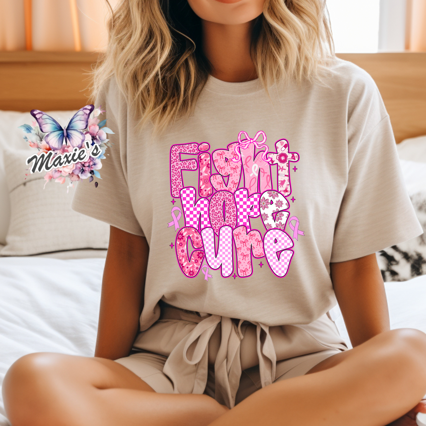 Fight, Hope, Cure 🎗 Cancer Awareness Graphic Design DTF Transfer Print