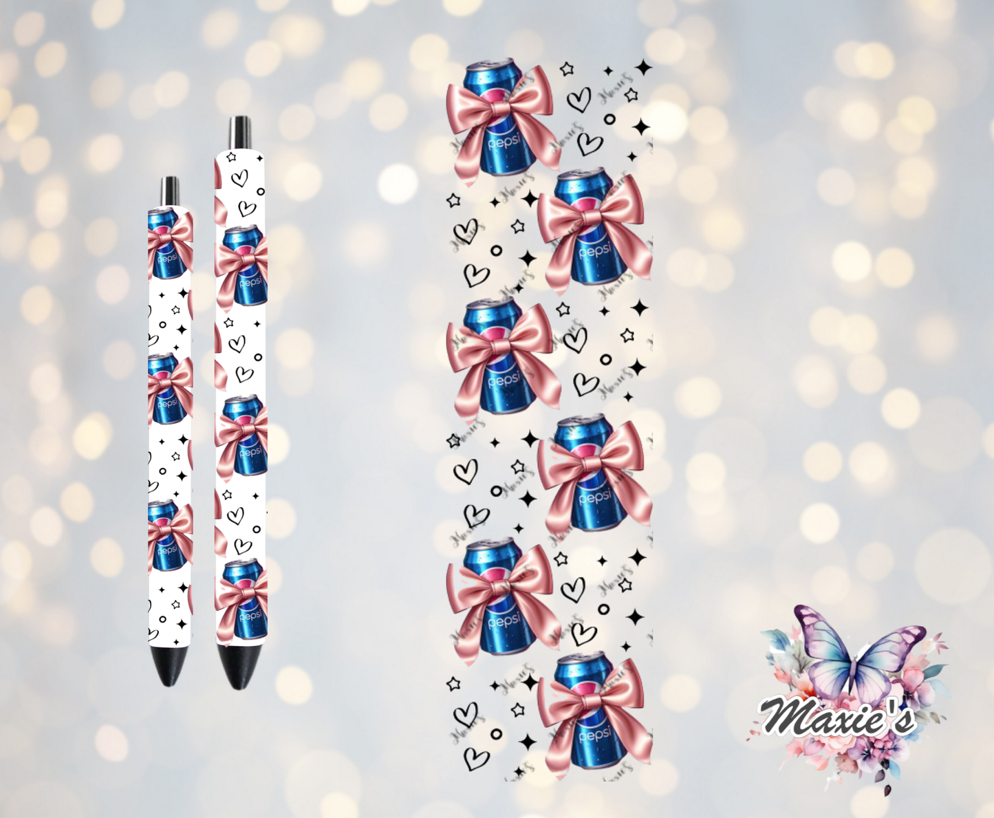 Conquette Pepsi Soda Theme UVDTF Pen Wrap/Bookmark Decal