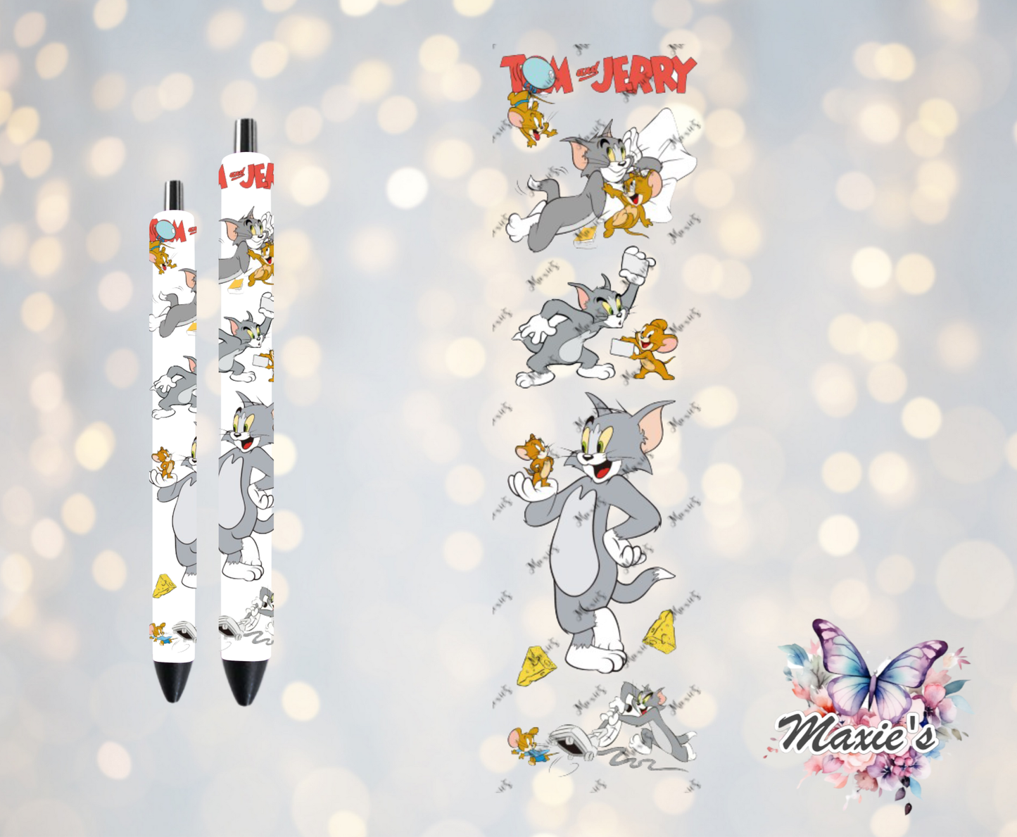 Tom & Jerry Animation Graphic Design UVDTF Pen Wrap/Bookmark Decal