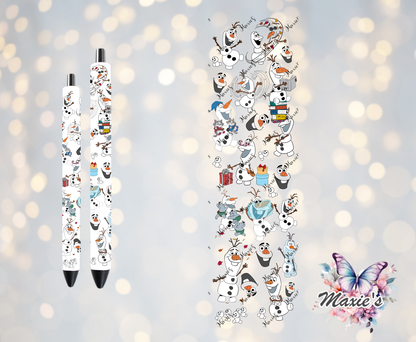 Olaf Snowman Animation Graphic Design UVDTF Pen Wrap/Bookmark Decal