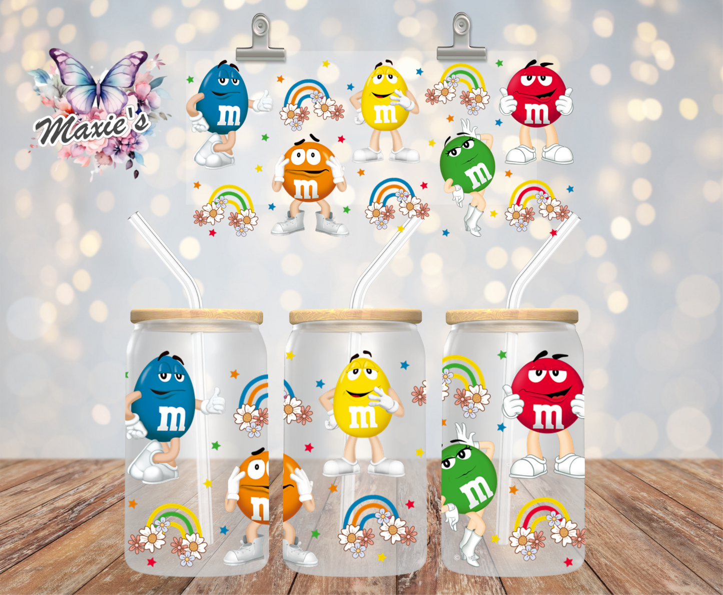 M & M Chocolate Characters Graphic Design 16oz. UVDTF Cup Wrap