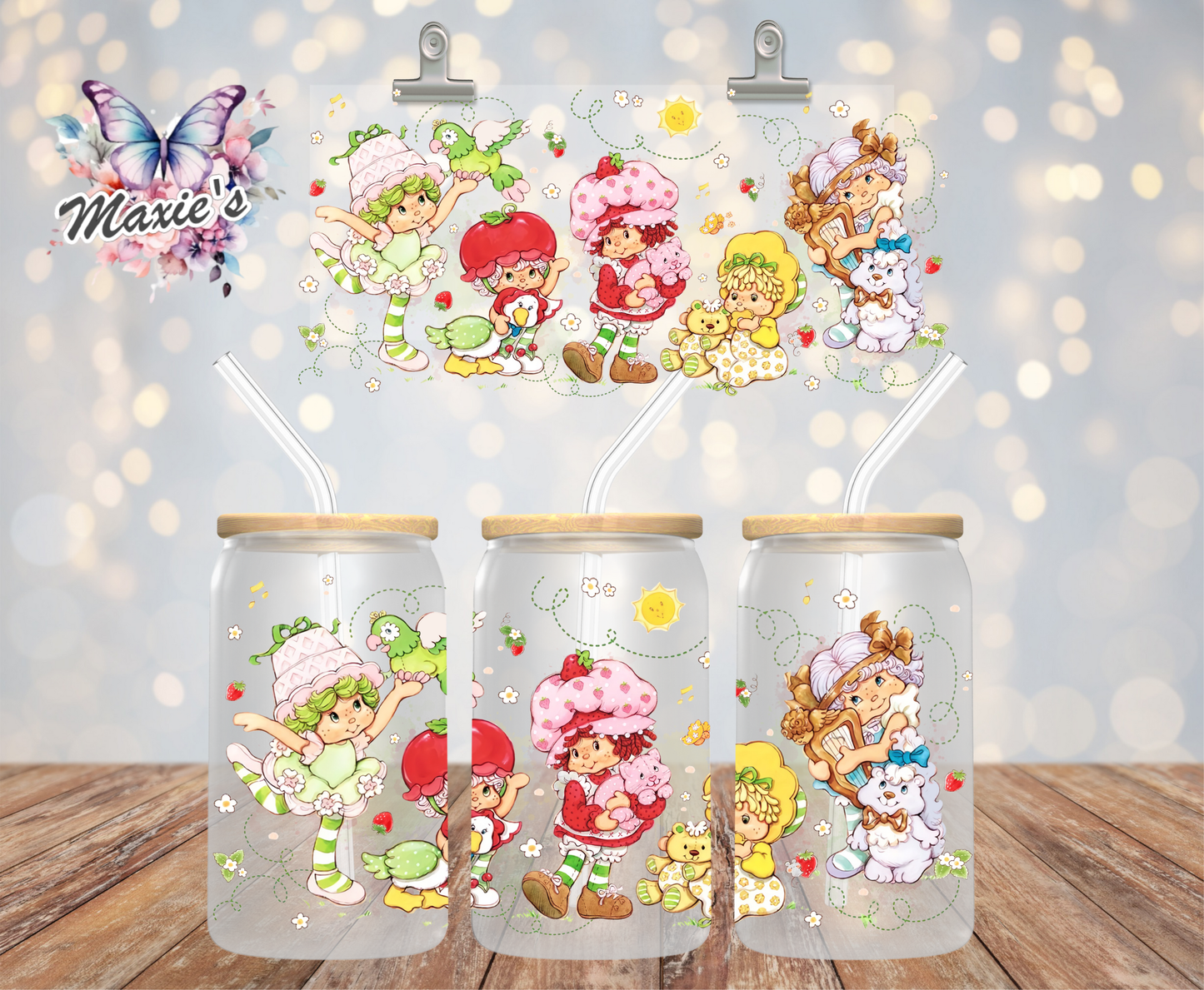 Classic Strawberry 🍓 Girls Graphic Design 16oz. UVDTF Cup Wrap