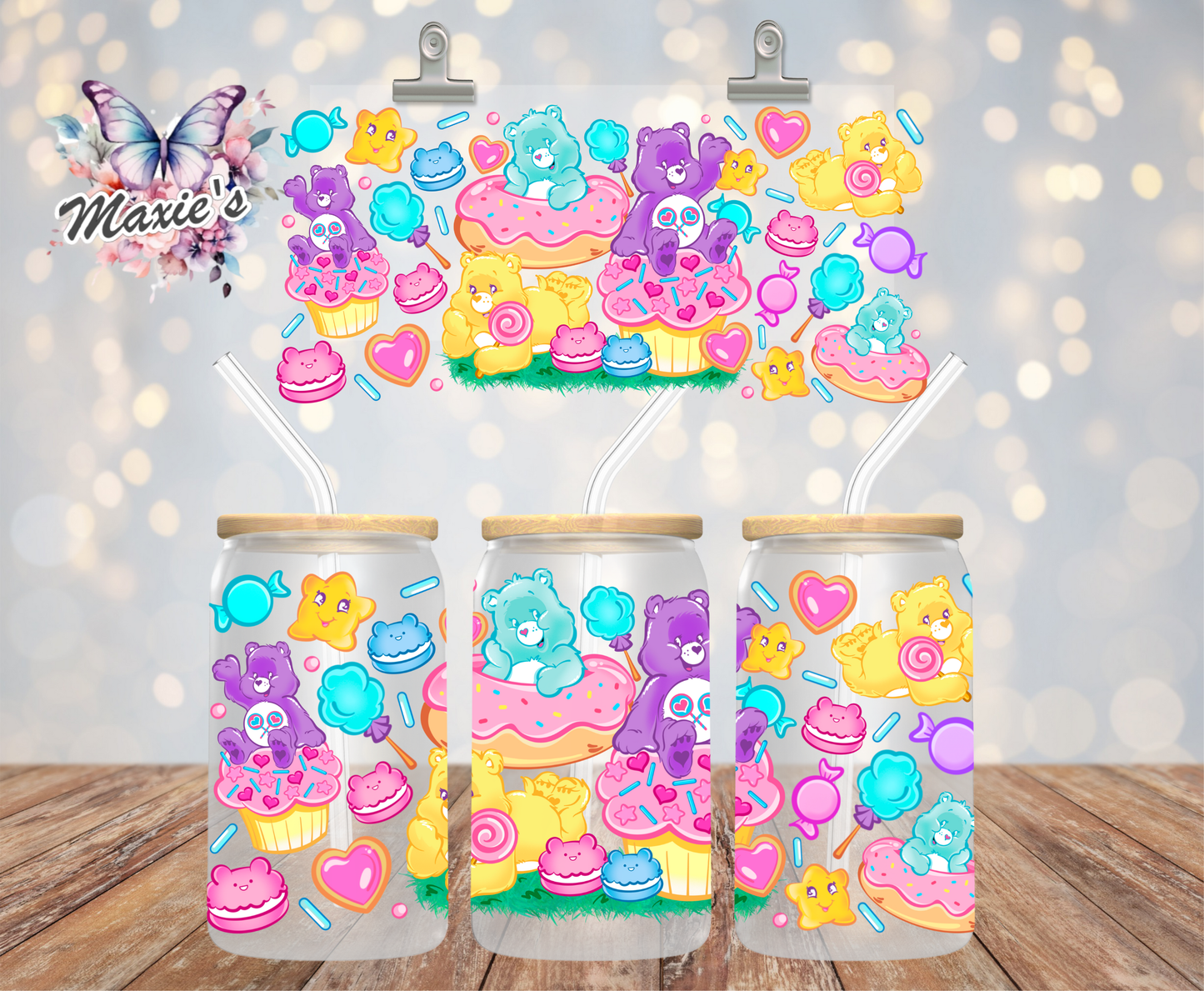 Fantasy Candy Land Care Bears Graphic Design UVDTF 16OZ.