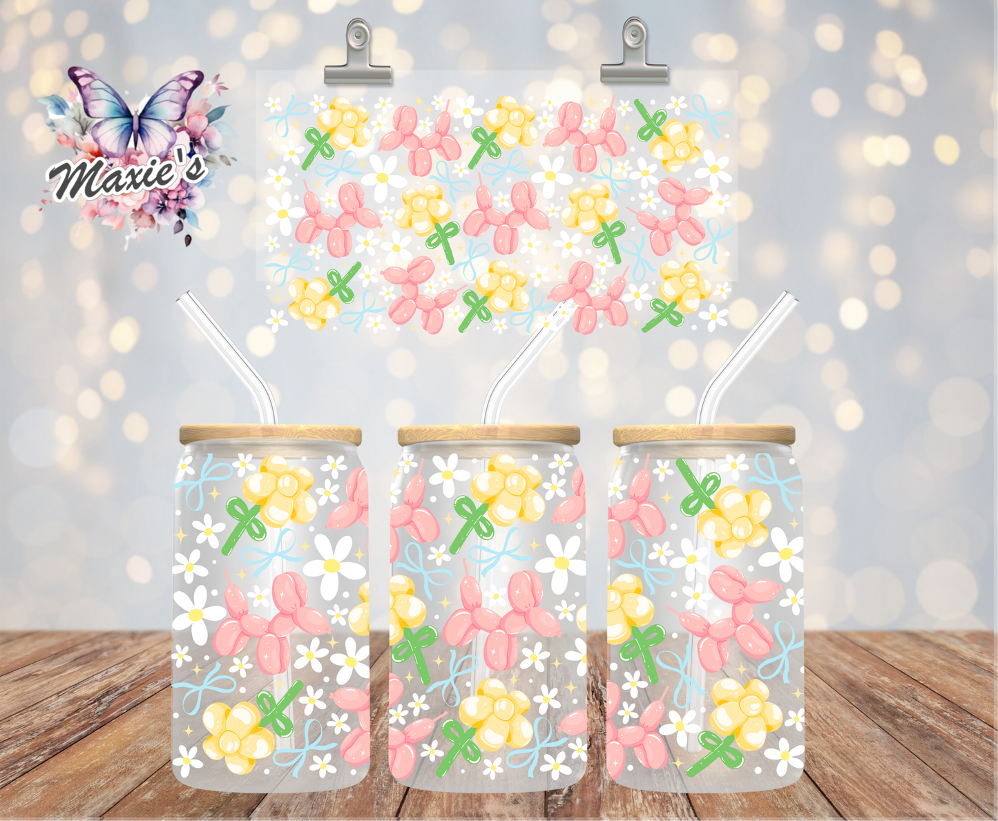 Balloon Garden Graphic Design 16oz. UVDTF Cup Wrap