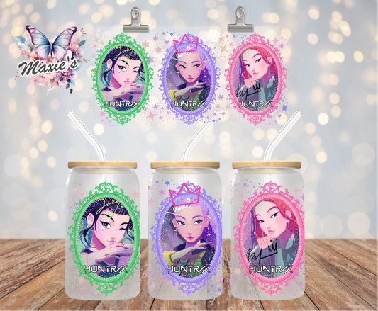 Huntrix Girl Portraits Graphic Design 16oz. UVDTF Cup Wrap