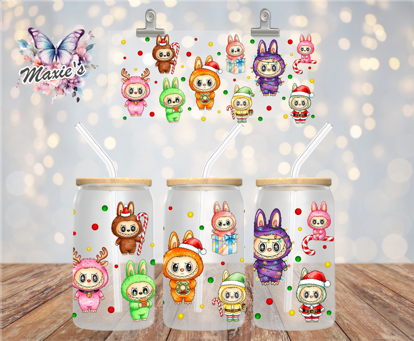 Festival X'mas Labubu Graphic Design 16oz. UVDTF Cup Wrap