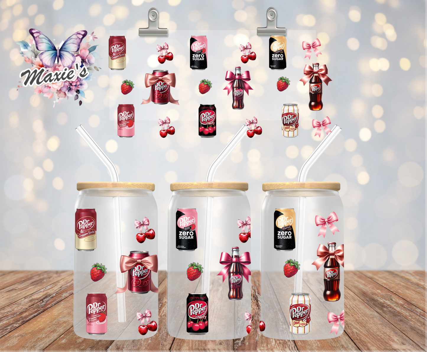 ✨️✨️Double-Sided✨️✨️ Dr. Pepper Collection Graphic Design 16oz. UVDTF Cup Wrap