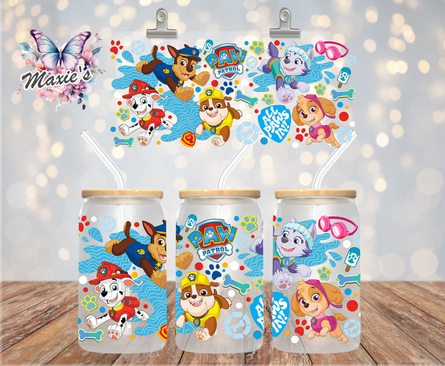 All Paws In 🐾 Paw Patrol Graphic Design 16oz. UVDTF Cup Wrap