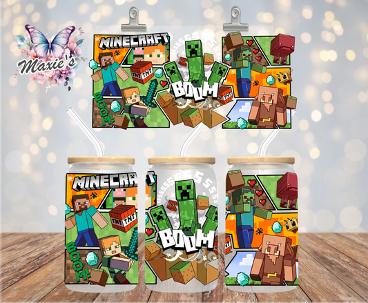 Minecraft Video Game Graphic Design 16oz. UVDTF Cup Wrap