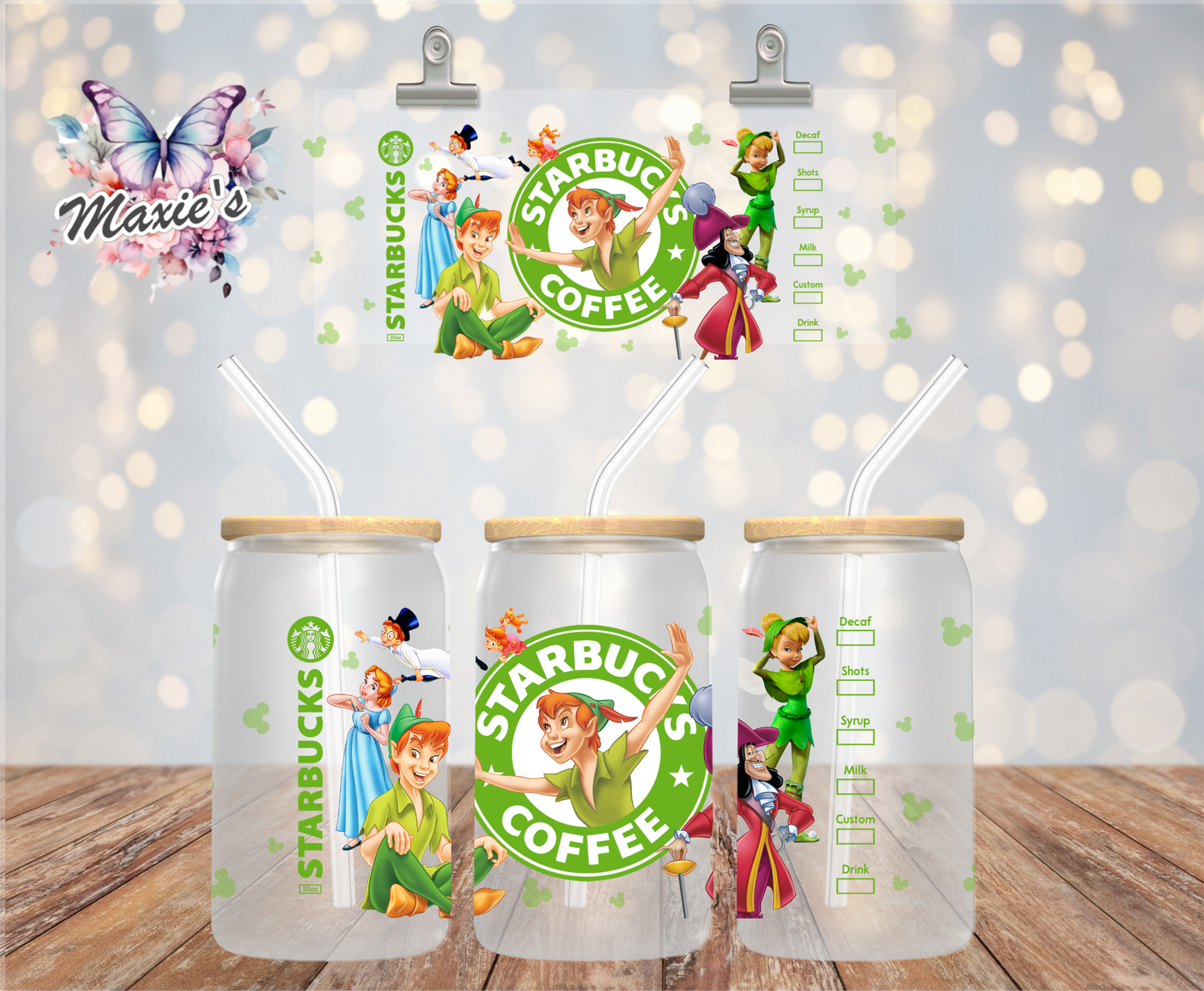 Peter Pan Starbbie Graphic Design 16oz. UVDTF Cup Wrap