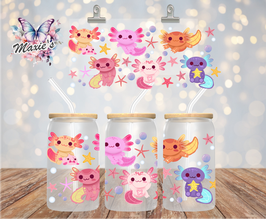 Happy Axolotl Graphic Design 16oz. UVDTF Cup Wrap