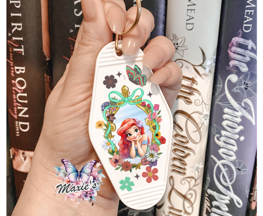Princess Ariel Graphic Design UVDTF Motel Keychain Decal