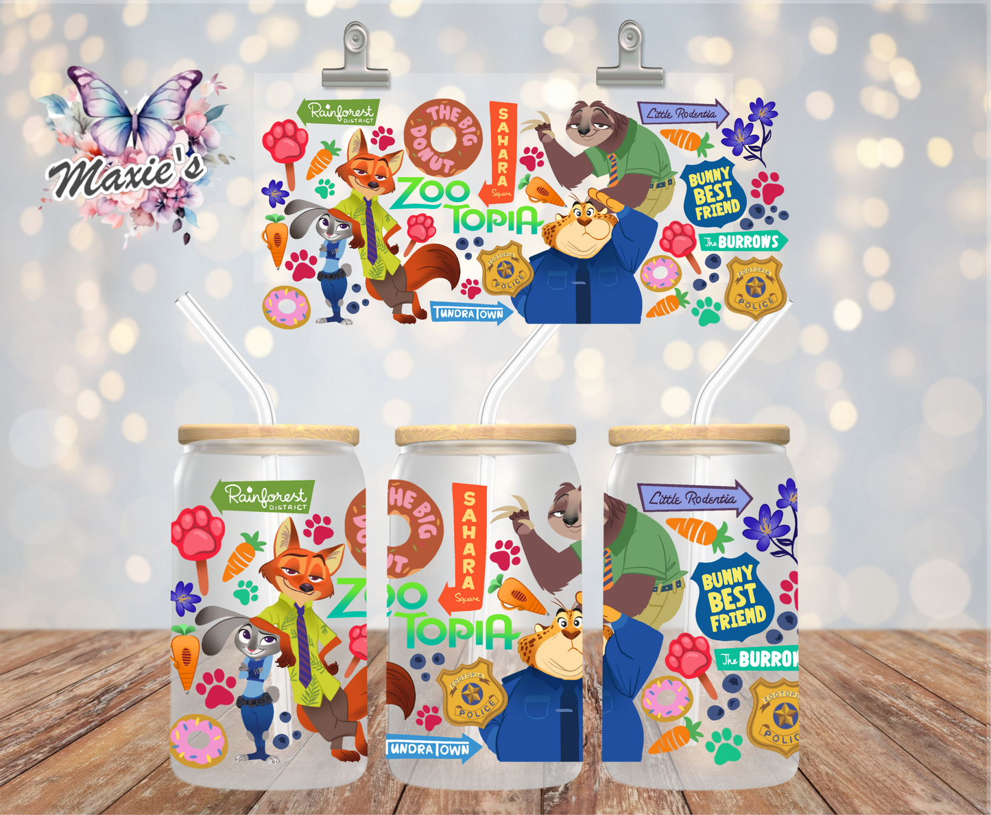 Zootopia Animation Graphic Design 16oz. UVDTF Cup Wrap