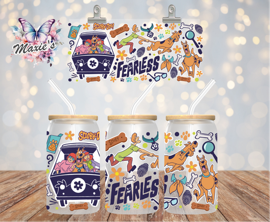 Fearless Scooby-Doo Graphic Design 16oz. UVDTF Cup Wrap