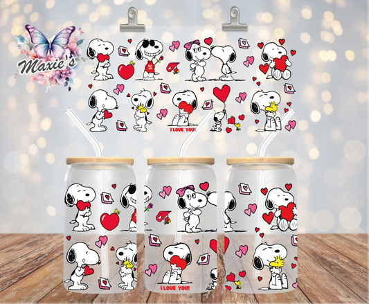 I Love You Snoopy Graphic Design 16oz. UVDTF Cup Wrap