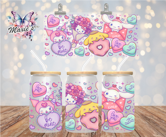 Be Mine 💕 Kawaii Friends Graphic Design 16oz. UVDTF Cup Wrap