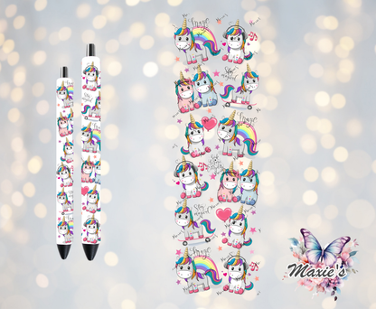 Magical Unicorns 🦄  Graphic Design UVDTF Pen Wrap/Bookmark Decal
