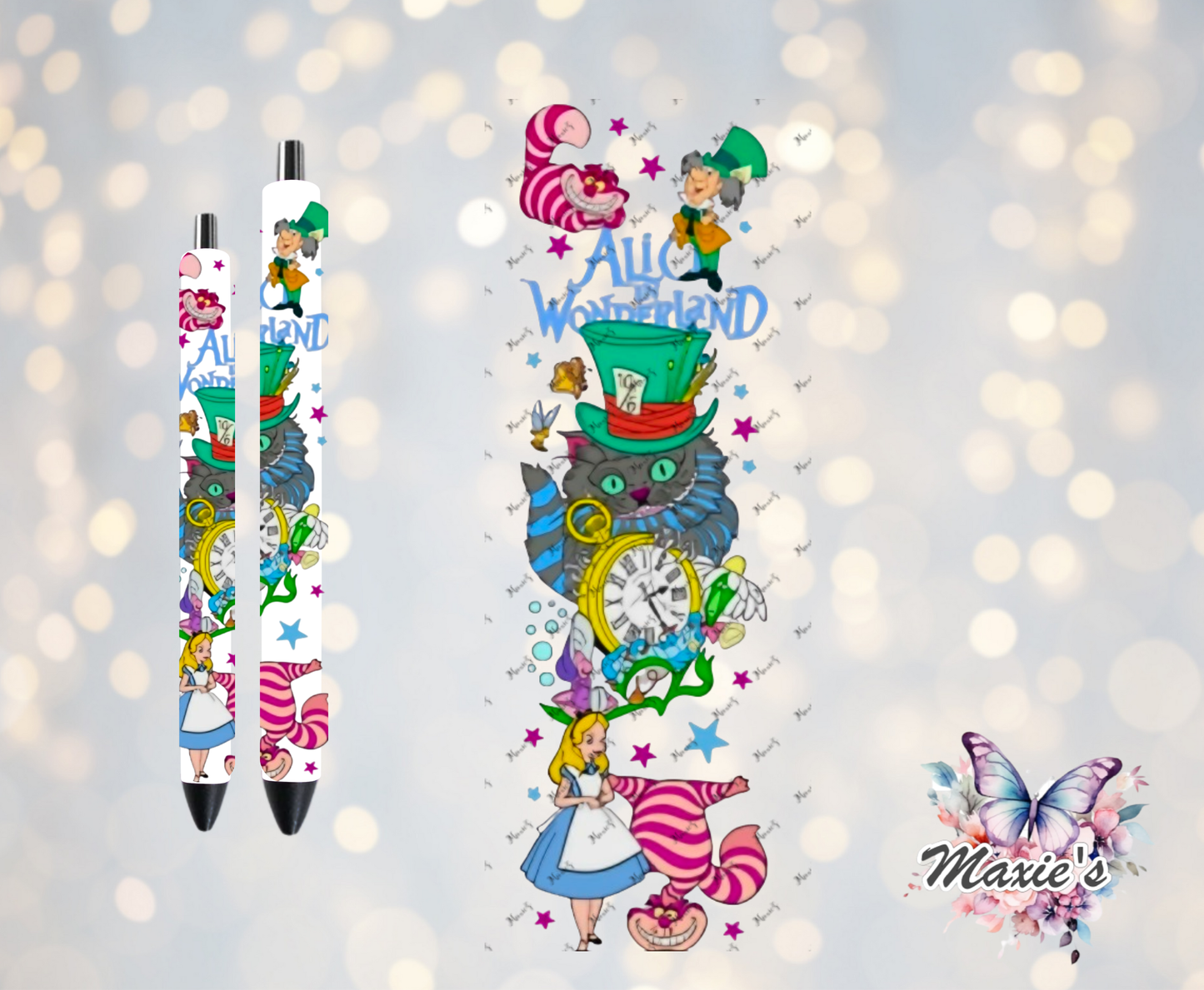 We're All Mad Here Wonderland Graphic Design UVDTF Pen Wrap/Bookmark Decal