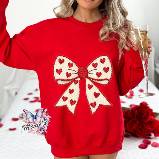 Faux Crochet Heart Themed Conquette DTF Transfer Print