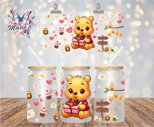 Baby Bear Valentine's Chocolate Graphic Design 16oz. UVDTF Cup Wrap