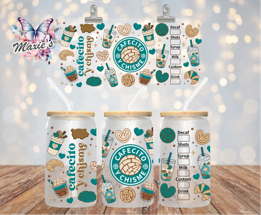 Teal/Cafecito Starbbie Graphic Design UVDTF Cup Wrap