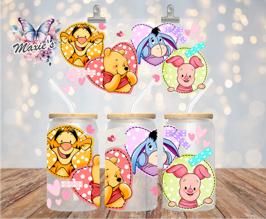 Winnie Bear Friendship Love 💕 Graphic Design 16oz. UVDTF Cup Wrap
