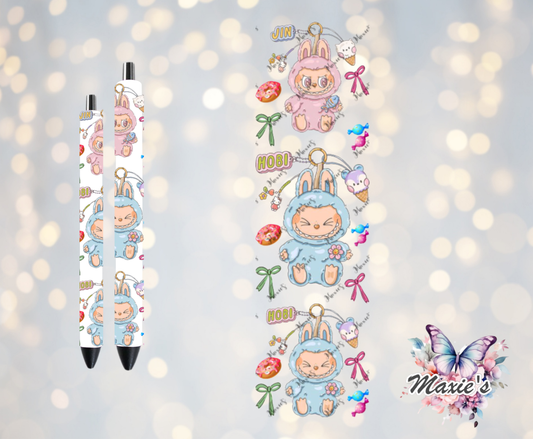 Cool Smiley Labubu Graphic Design UVDTF Pen Wrap/Bookmark Decal