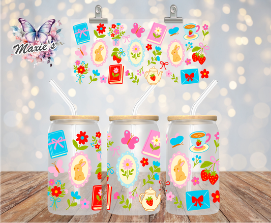 Lost in Book Garden Graphic Design 16oz. UVDTF Cup Wrap