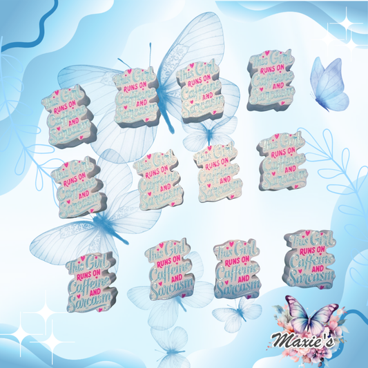 Caffeine & Sarcasm 3D Printed Straw Topper