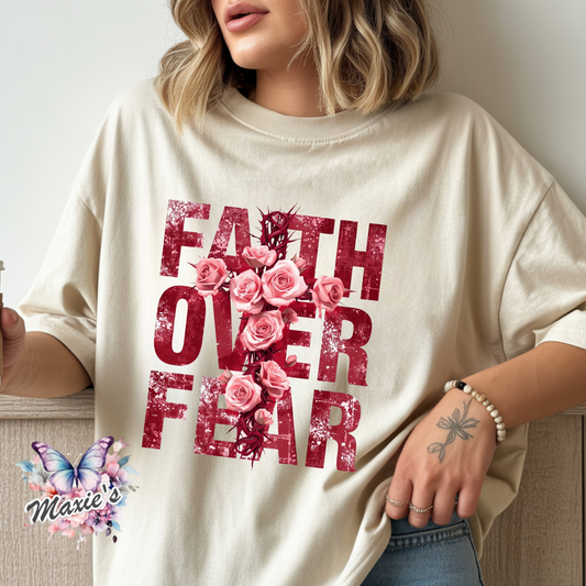 Faith Over Fear Quote DTF Transfer Print