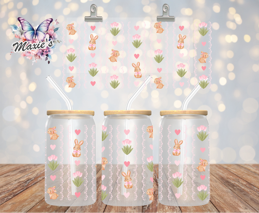 Bunnies Pastel Spring Fun Graphic Design 16oz. UVDTF Cup Wrap