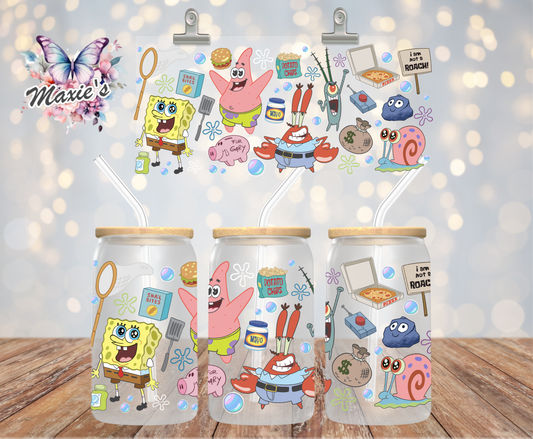 Fun Day With SpongeBob & Friends Graphic Design 16oz. UVDTF Cup Wrap