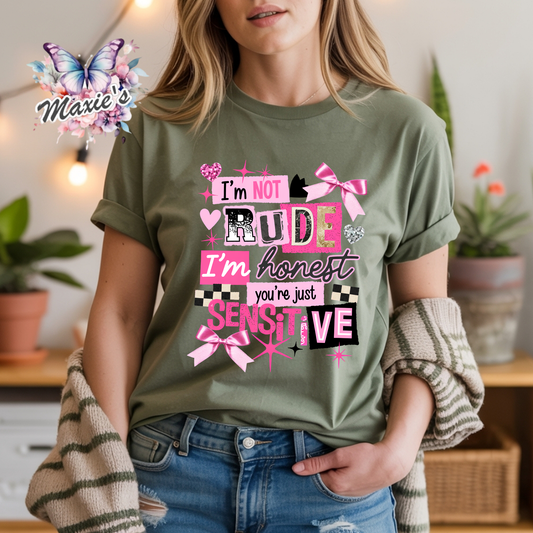 I'm Not Rude Funny Quote DTF Transfer Print
