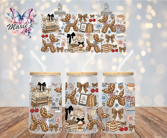Leopard Balloon Dogs Graphic Design 16oz. UVDTF Cup Wrap