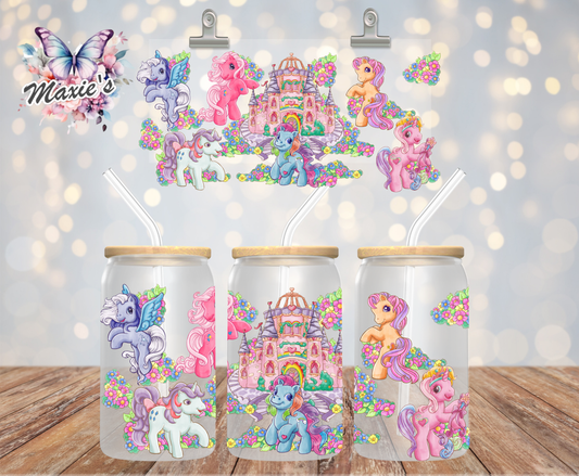 Rainbow Pony Garden Castle Graphic Design 16oz. UVDTF Cup Wrap